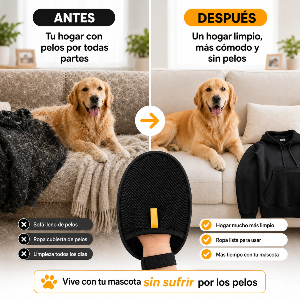 Guante Removedor de Pelo 2x1 - Envío gratis