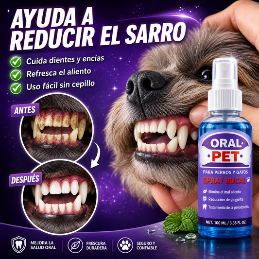 Oral Pet® - Spray Dental Sin Cepillar Para Mascotas🦷